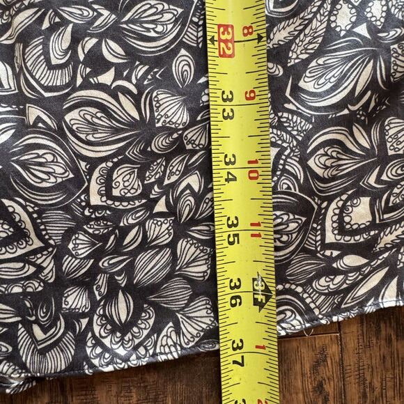 Sleeveless Silk Dress Gray Floral with Velvet Trim and Belt A Line Womens Size 6 - Picture 7 of 10